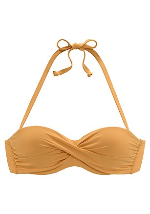 Twist Bandeau Bikini Top, Side Tie Classic Bikini Bottom product image (X22162YL_2 (2))